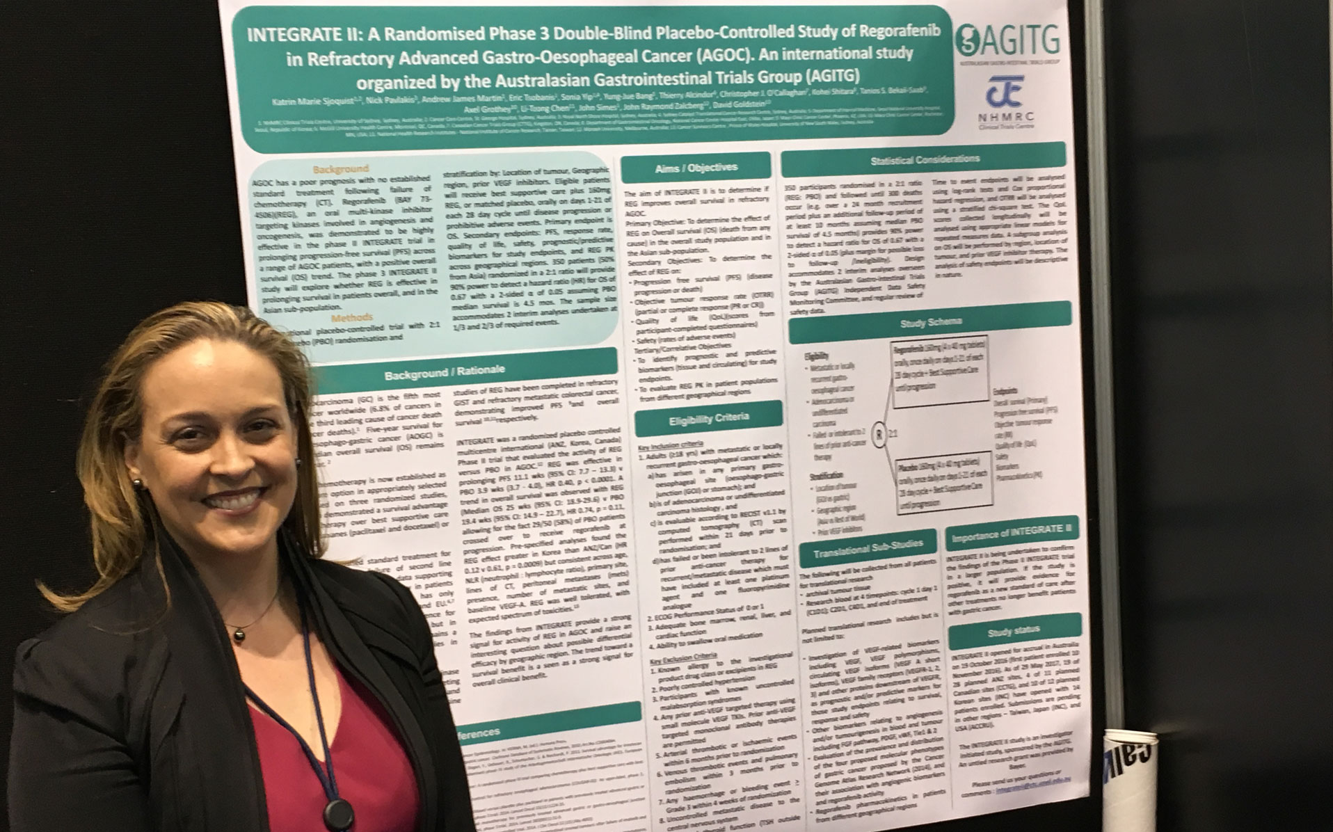 Dr Katrin Sjoquist AGO315OG GA3 poster regorafenib in refractory advanced gastro-oesophageal cancer - #CCTG proud Canadian partner #ASCO17 