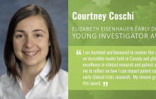 Dr. Courtney Coschi recognized with the Elizabeth Eisenhauer Early Drug Development Young Investigator Award
