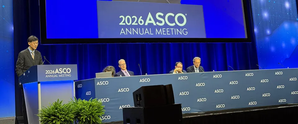 Dr Chen presenting CO21 economic analysis at ASCO 2026