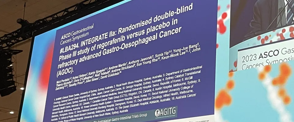 INTEGRATE Oral presentation at ASCO GI 2023