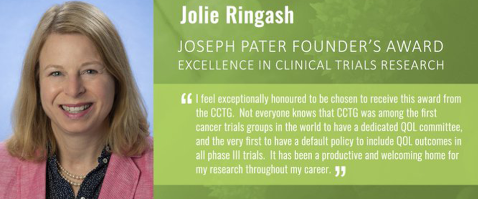 Dr. Jolie Ringash recieves the 2023 Joseph Pater Founder’s Award 