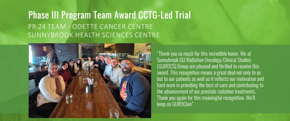 PR.24 Team Odette Cancer Centre at Sunnybrook Health Sciences Centre