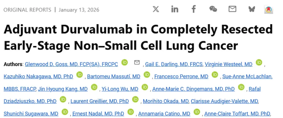 Adjuvant durvalumab in completely resected non-small-cell lung cancer