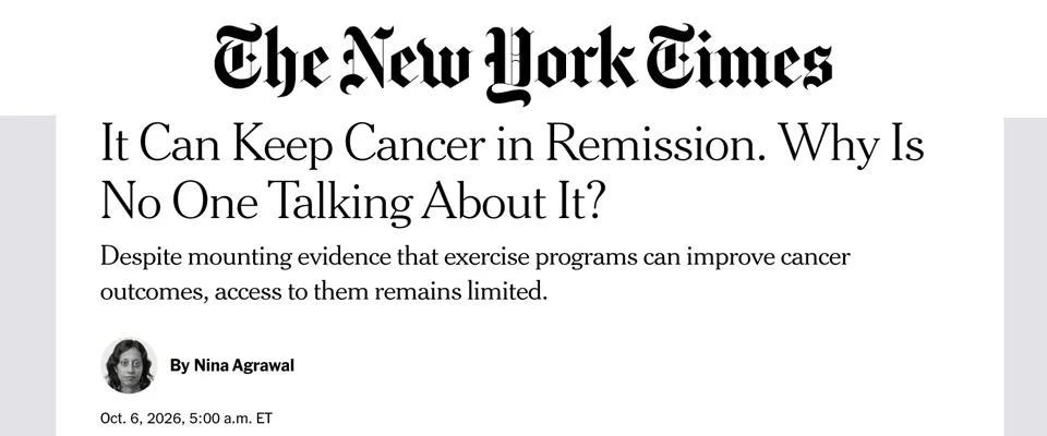 NY Times - It Can Keep Cancer in Remission. Why is no one talking about it 